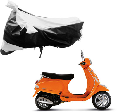 Purpleheart Two Wheeler Cover for Piaggio(Vespa SXL, Black, Silver)