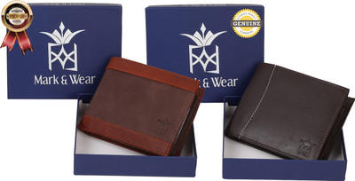 

Mark & Wear Men Multicolor Genuine Leather Wallet(8 Card Slots), Tan brown