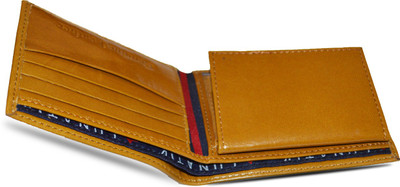 

lunatik Boys Black Genuine Leather Wallet(6 Card Slots), Yellow