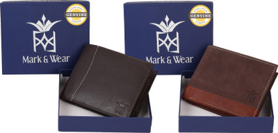 

Mark & Wear Men Multicolor Genuine Leather Wallet(8 Card Slots), Brown tan