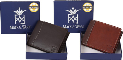 

Mark & Wear Men Multicolor Genuine Leather Wallet(8 Card Slots), Brown tan