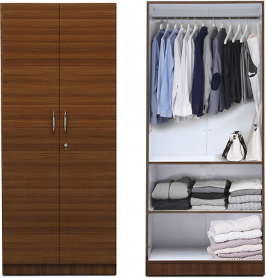 

Auspicious Home Easter Engineered Wood 2 Door Wardrobe(Finish Color - Teak & White)