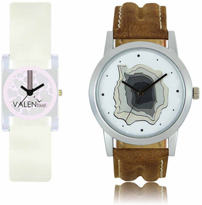 View VALENTIME LR9VT10 New Stylish 3D Design Leather-Plastic Belt Exclusive Fashion Best Offer Branded Combo Couple Hand Watch  - For Boys Wrist Watches Price Online(Valentime)
