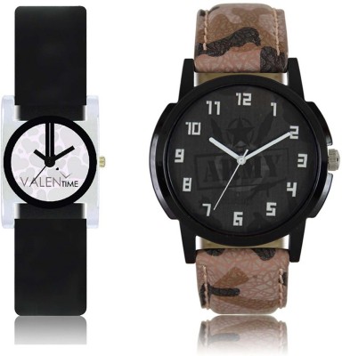 VALENTIME LR3VT6 New Stylish Army Leather-Plastic Belt Exclusive Fashion Best Offer Branded Combo Couple Hand Watch  - For Boys   Watches  (Valentime)