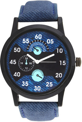 

Jack Klein Elegant Round Dial Denim Strap Watch - For Men