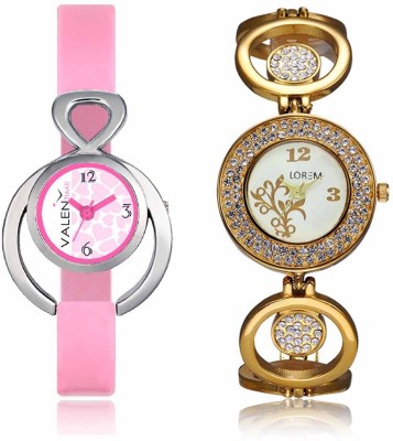 VALENTIME LR204VT13 New Stylish Attractive Diamond Studded Metal-Plastic Belt Exclusive Fashion Best Offer Branded Combo Beutiful Hand Watch  - For Girls   Watches  (Valentime)