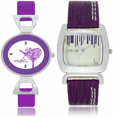 VALENTIME LR207VT28 New Big Size Dial Purple Leather-Plastic Belt Exclusive Fashion Best Offer Branded Combo Beutiful Hand Watch  - For Girls   Watches  (Valentime)