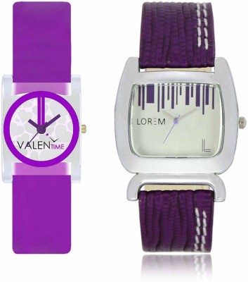 VALENTIME LR207VT7 New Big Size Dial Purple Leather-Plastic Belt Exclusive Fashion Best Offer Branded Combo Beutiful Hand Watch  - For Girls   Watches  (Valentime)