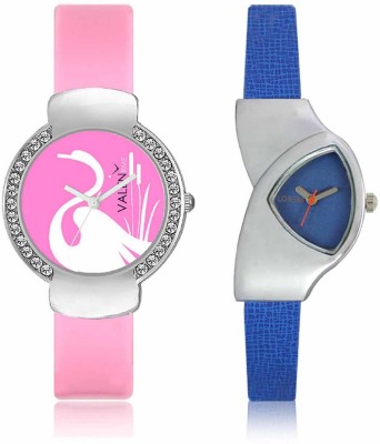 VALENTIME LR208VT24 New Stylish Cute Blue Leather-Plastic Belt Exclusive Fashion Best Offer Branded Combo Beutiful Hand Watch  - For Girls   Watches  (Valentime)
