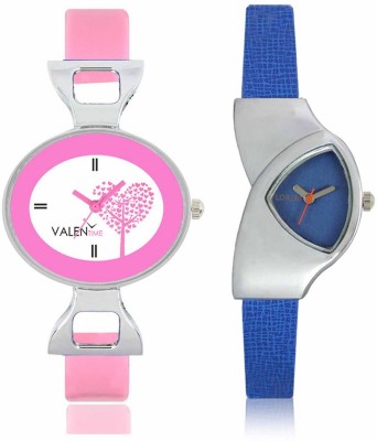 VALENTIME LR208VT30 New Stylish Cute Blue Leather-Plastic Belt Exclusive Fashion Best Offer Branded Combo Beutiful Hand Watch  - For Girls   Watches  (Valentime)