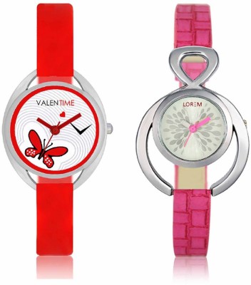 VALENTIME LR205VT4 New Designer Pink Leather-Plastic Belt Exclusive Fashion Best Offer Branded Combo Beutiful Hand Watch  - For Girls   Watches  (Valentime)