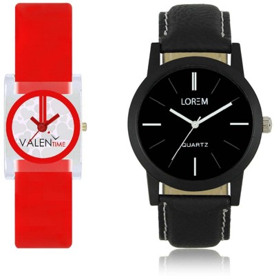 VALENTIME LR5VT9 New Stylish Professional Leather-Plastic Belt Exclusive Fashion Best Offer Branded Combo Couple Hand Watch  - For Boys   Watches  (Valentime)