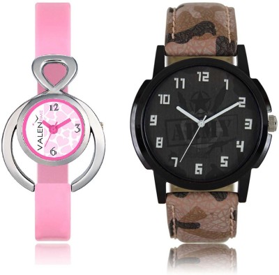 VALENTIME LR3VT13 New Stylish Army Leather-Plastic Belt Exclusive Fashion Best Offer Branded Combo Couple Hand Watch  - For Boys   Watches  (Valentime)
