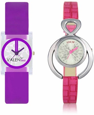 VALENTIME LR205VT7 New Designer Pink Leather-Plastic Belt Exclusive Fashion Best Offer Branded Combo Beutiful Hand Watch  - For Girls   Watches  (Valentime)