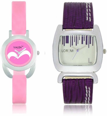 VALENTIME LR207VT18 New Big Size Dial Purple Leather-Plastic Belt Exclusive Fashion Best Offer Branded Combo Beutiful Hand Watch  - For Girls   Watches  (Valentime)
