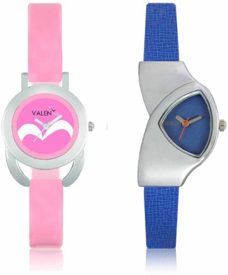 VALENTIME LR208VT18 New Stylish Cute Blue Leather-Plastic Belt Exclusive Fashion Best Offer Branded Combo Beutiful Hand Watch  - For Girls   Watches  (Valentime)