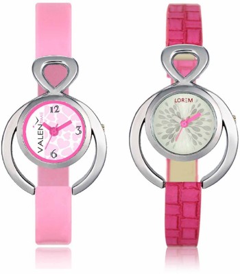 VALENTIME LR205VT13 New Designer Pink Leather-Plastic Belt Exclusive Fashion Best Offer Branded Combo Beutiful Hand Watch  - For Girls   Watches  (Valentime)