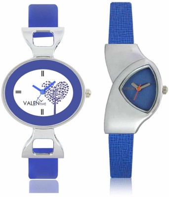 VALENTIME LR208VT29 New Stylish Cute Blue Leather-Plastic Belt Exclusive Fashion Best Offer Branded Combo Beutiful Hand Watch  - For Girls   Watches  (Valentime)