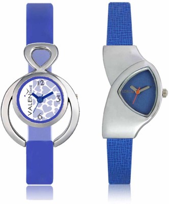 VALENTIME LR208VT12 New Stylish Cute Blue Leather-Plastic Belt Exclusive Fashion Best Offer Branded Combo Beutiful Hand Watch  - For Girls   Watches  (Valentime)