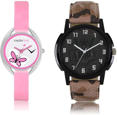 VALENTIME LR3VT3 New Stylish Army Leather-Plastic Belt Exclusive Fashion Best Offer Branded Combo Couple Hand Watch  - For Boys   Watches  (Valentime)