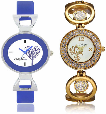 

VALENTIME LR204VT29 New Stylish Attractive Diamond Studded Metal-Plastic Belt Exclusive Fashion Best Offer Branded Combo Beutiful Hand Watch - For Girls