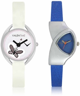 VALENTIME LR208VT5 New Stylish Cute Blue Leather-Plastic Belt Exclusive Fashion Best Offer Branded Combo Beutiful Hand Watch  - For Girls   Watches  (Valentime)