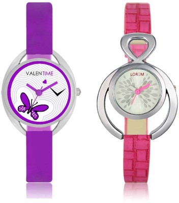 VALENTIME LR205VT2 New Designer Pink Leather-Plastic Belt Exclusive Fashion Best Offer Branded Combo Beutiful Hand Watch  - For Girls   Watches  (Valentime)
