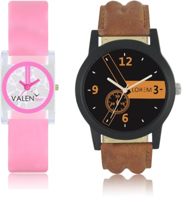 VALENTIME LR1VT8 New Stylish Chronograph Pattern Leather-Plastic Belt Exclusive Fashion Best Offer Branded Combo Couple Hand Watch  - For Boys   Watches  (Valentime)