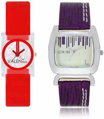 View VALENTIME LR207VT9 New Big Size Dial Purple Leather-Plastic Belt Exclusive Fashion Best Offer Branded Combo Beutiful Hand Watch  - For Girls Wrist Watches Price Online(Valentime)