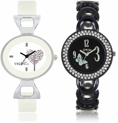 VALENTIME LR201VT32 New Fancy Diamond Studded Black Metal-Plastic Belt Exclusive Fashion Best Offer Branded Combo Beutiful Hand Watch  - For Girls   Watches  (Valentime)
