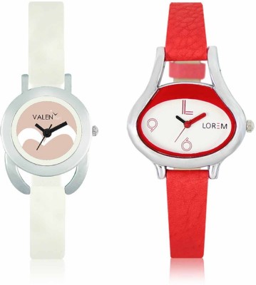 VALENTIME LR206VT20 New Ovel Stylish Red Leather-Plastic Belt Exclusive Fashion Best Offer Branded Combo Beutiful Hand Watch  - For Girls   Watches  (Valentime)