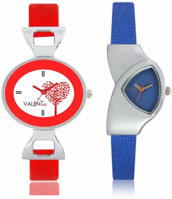 VALENTIME LR208VT31 New Stylish Cute Blue Leather-Plastic Belt Exclusive Fashion Best Offer Branded Combo Beutiful Hand Watch  - For Girls   Watches  (Valentime)