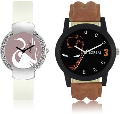 

VALENTIME LR4VT26 New Stylish Ironman Leather-Plastic Belt Exclusive Fashion Best Offer Branded Combo Couple Hand Watch - For Boys