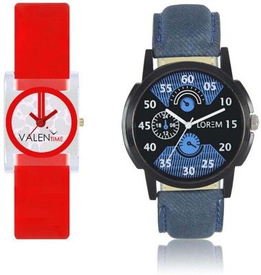 VALENTIME LR2VT9 New Stylish Chronograph Pattern Leather-Plastic Belt Exclusive Fashion Best Offer Branded Combo Couple Hand Watch  - For Boys   Watches  (Valentime)