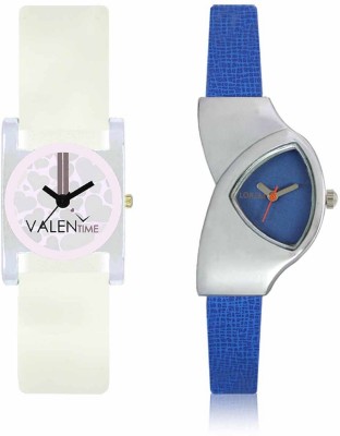 VALENTIME LR208VT10 New Stylish Cute Blue Leather-Plastic Belt Exclusive Fashion Best Offer Branded Combo Beutiful Hand Watch  - For Girls   Watches  (Valentime)