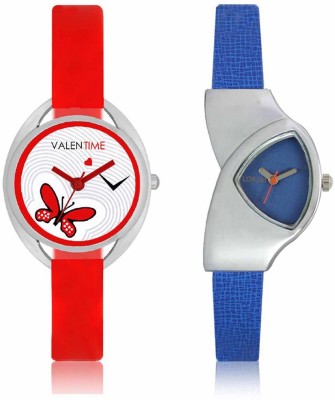 VALENTIME LR208VT4 New Stylish Cute Blue Leather-Plastic Belt Exclusive Fashion Best Offer Branded Combo Beutiful Hand Watch  - For Girls   Watches  (Valentime)
