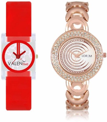 VALENTIME LR202VT9 New Designer Diamond Studded Metal-Plastic Belt Exclusive Fashion Best Offer Branded Combo Beutiful Hand Watch  - For Girls   Watches  (Valentime)
