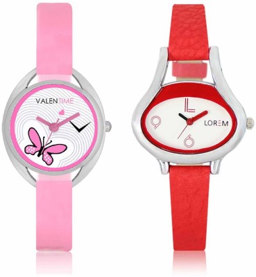 VALENTIME LR206VT3 New Ovel Stylish Red Leather-Plastic Belt Exclusive Fashion Best Offer Branded Combo Beutiful Hand Watch  - For Girls   Watches  (Valentime)