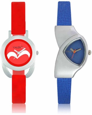 VALENTIME LR208VT19 New Stylish Cute Blue Leather-Plastic Belt Exclusive Fashion Best Offer Branded Combo Beutiful Hand Watch  - For Girls   Watches  (Valentime)