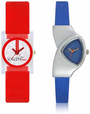 VALENTIME LR208VT9 New Stylish Cute Blue Leather-Plastic Belt Exclusive Fashion Best Offer Branded Combo Beutiful Hand Watch  - For Girls   Watches  (Valentime)