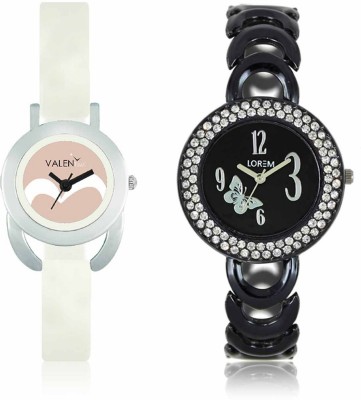 VALENTIME LR201VT20 New Fancy Diamond Studded Black Metal-Plastic Belt Exclusive Fashion Best Offer Branded Combo Beutiful Hand Watch  - For Girls   Watches  (Valentime)