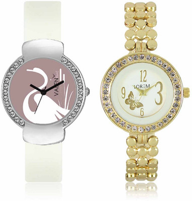 

VALENTIME LR203VT26 New Stylish Diamond Studded Metal-Plastic Belt Exclusive Fashion Best Offer Branded Combo Beutiful Hand Watch - For Girls