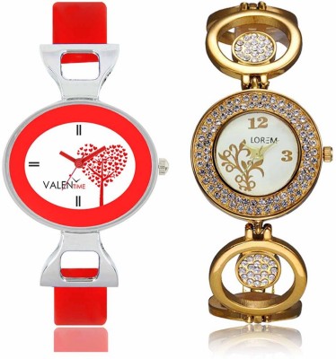 VALENTIME LR204VT31 New Stylish Attractive Diamond Studded Metal-Plastic Belt Exclusive Fashion Best Offer Branded Combo Beutiful Hand Watch  - For Girls   Watches  (Valentime)