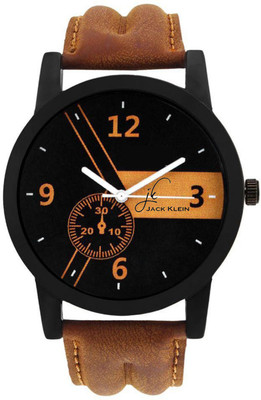 

Jack Klein Stylish And Elegant Black Dial Brown Strap Watch - For Men