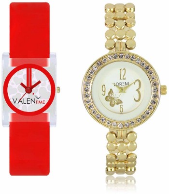 VALENTIME LR203VT9 New Stylish Diamond Studded Metal-Plastic Belt Exclusive Fashion Best Offer Branded Combo Beutiful Hand Watch  - For Girls   Watches  (Valentime)