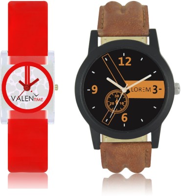 VALENTIME LR1VT9 New Stylish Chronograph Pattern Leather-Plastic Belt Exclusive Fashion Best Offer Branded Combo Couple Hand Watch  - For Boys   Watches  (Valentime)
