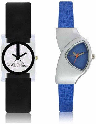 VALENTIME LR208VT6 New Stylish Cute Blue Leather-Plastic Belt Exclusive Fashion Best Offer Branded Combo Beutiful Hand Watch  - For Girls   Watches  (Valentime)