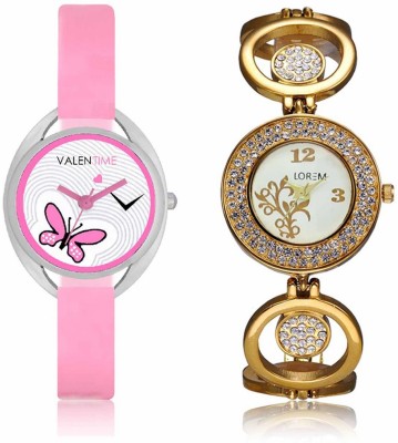 VALENTIME LR204VT3 New Stylish Attractive Diamond Studded Metal-Plastic Belt Exclusive Fashion Best Offer Branded Combo Beutiful Hand Watch  - For Girls   Watches  (Valentime)