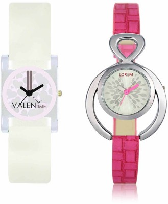 VALENTIME LR205VT10 New Designer Pink Leather-Plastic Belt Exclusive Fashion Best Offer Branded Combo Beutiful Hand Watch  - For Girls   Watches  (Valentime)