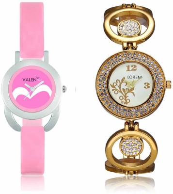 VALENTIME LR204VT18 New Stylish Attractive Diamond Studded Metal-Plastic Belt Exclusive Fashion Best Offer Branded Combo Beutiful Hand Watch  - For Girls   Watches  (Valentime)
